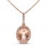 Morganite & 1/8 ct tw Diamond Necklace 10K Rose Gold 18"