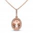 Morganite & 1/8 ct tw Diamond Necklace 10K Rose Gold 18"
