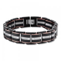 Men's Diamond Bracelet 1/3 ct tw Round-cut Stainless Steel 8.5"