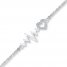 Heartbeat Anklet Diamond Accents Sterling Silver