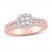Diamond Engagement Ring 5/8 ct tw Princess/Round 14K Rose Gold