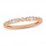 Diamond Anniversary Ring 1/8 ct tw Round/Baguette 10K Rose Gold