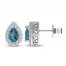 London Blue Topaz & White Lab-Created Sapphire Earrings Sterling Silver
