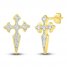 Diamond Cross Earrings 1/8 ct tw 10K Yellow Gold