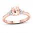 Diamond & Morganite Engagement Ring 1/6 ct tw Oval/Marquise/Round-cut 10K Rose Gold
