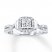 Diamond Engagement Ring 3/4 ct tw Princess/Round 14K White Gold