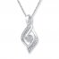 Swirl Necklace Diamond Accents Sterling Silver