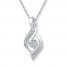 Swirl Necklace Diamond Accents Sterling Silver