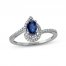Sapphire & Diamond Ring 1/10 ct tw 10K White Gold