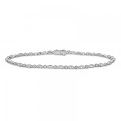 Diamond Bracelet 1 ct tw Round-cut 10K White Gold 7.25"
