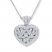 Heart Locket Necklace 1/20 ct tw Round-Cut Sterling Silver