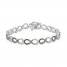 Black/Brown/White Diamond Infinity Bracelet 1-1/2 ct tw Sterling Silver 7.25"