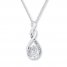 Diamond Necklace 1/20 ct tw Round-cut Sterling Silver