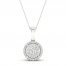 Multi-Diamond Necklace 1/4 ct tw Round-Cut 10K White Gold 18"