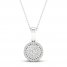 Multi-Diamond Necklace 1/4 ct tw Round-Cut 10K White Gold 18"