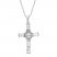 White Lab-Created Sapphire Cross Necklace Sterling Silver 18"