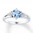 Aquamarine Ring White Topaz Sterling Silver