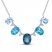 Vibrant Shades Blue Topaz & White Lab-Created Sapphire Necklace Sterling Silver 16.3"