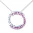 Lab-Created Opal Circle Necklace Sterling Silver
