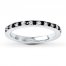 Stackable Ring Black/White Diamonds Sterling Silver