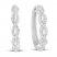 Diamond Hoop Earrings 1/4 ct tw Baguette/Round-cut 10K White Gold