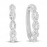 Diamond Hoop Earrings 1/4 ct tw Baguette/Round-cut 10K White Gold