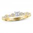 Adrianna Papell Diamond Engagement Ring 1/2 ct tw Princess/Round 14K Yellow Gold