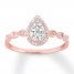 Diamond Promise Ring 1/4 ct tw Round-cut 10K Rose Gold