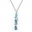 Blue Topaz Necklace Sterling Silver