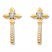 Diamond Cross Hoop Earrings 1/20 ct tw Round 10K Yellow Gold