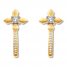 Diamond Cross Hoop Earrings 1/20 ct tw Round 10K Yellow Gold