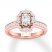 Diamond Engagement Ring 7/8 ct tw Oval/Round 14K Rose Gold