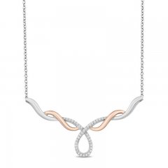 Hallmark Diamonds Necklace 1/5 ct tw 10K Rose Gold/Sterling Silver 18"