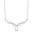 Hallmark Diamonds Necklace 1/5 ct tw 10K Rose Gold/Sterling Silver 18"