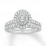 Bridal Set 7/8 ct tw Diamonds 14K White Gold