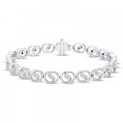 Encircled by Love Diamond Line Bracelet 1 ct tw Round-cut 10K White Gold 7.25"