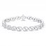 Encircled by Love Diamond Line Bracelet 1 ct tw Round-cut 10K White Gold 7.25"