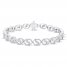 Encircled by Love Diamond Line Bracelet 1 ct tw Round-cut 10K White Gold 7.25"