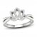 By Women For Women Diamond Lotus Flower Ring 1/6 ct tw Round-Cut Sterling Silver