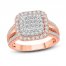 Multi-Diamond Engagement Ring 1 ct tw Princess/Round 10K Two-Tone Gold