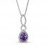Amethyst Necklace Diamond Accent Sterling Silver