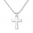 Men's Cross Necklace Stainless Steel 24" Length