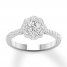 Diamond Engagement Ring 3/4 ct tw Round-cut 14K White Gold