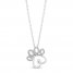 Hallmark Diamonds Paw Necklace 1/10 ct tw Sterling Silver