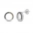 Black/Brown/White Diamond Earrings 1/4 ct tw Sterling Silver