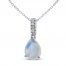 Opal & Diamond Necklace 10K White Gold