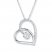 Diamond Heart Necklace 1/4 ct tw Round-cut 14K White Gold