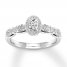 Diamond Engagement Ring 1 ct tw Oval/Round 14K White Gold