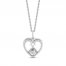 Hallmark Diamonds White Topaz Heart Necklace 1/10 ct tw Round-Cut Sterling Silver 18"