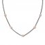 Diamond Choker Necklace 3/4 ct tw 10K Rose Gold/Stainless Steel